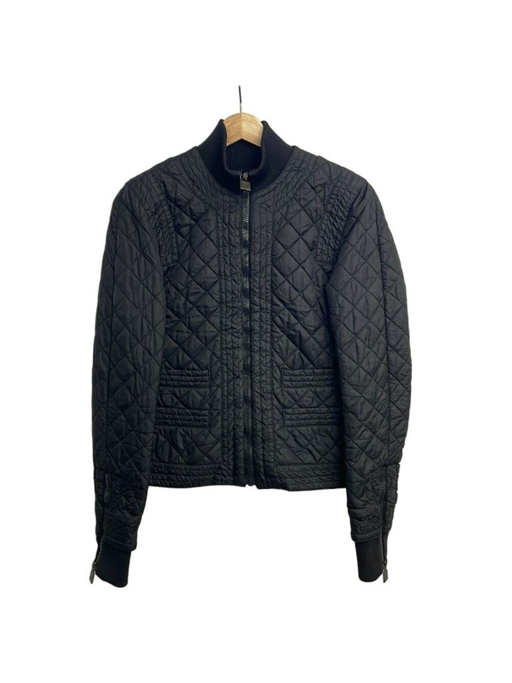 Chanel Jacket M Black Long Sleeve Sports Line Quilted